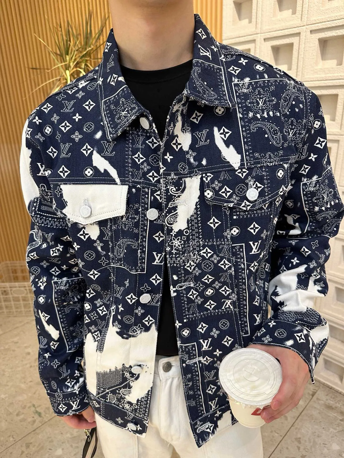 Louis Vuitton/Louis Vuitton cashew flower denim jacket